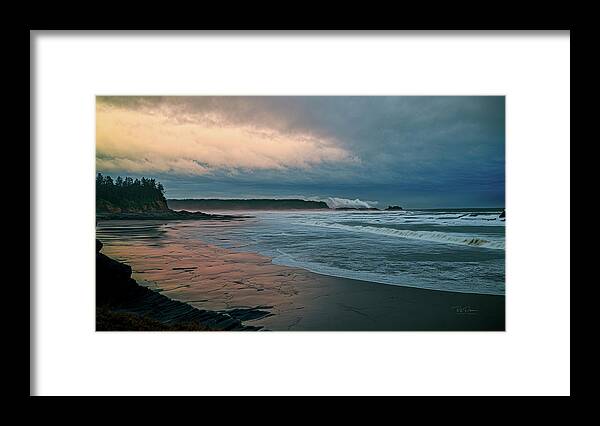 Cold Framed Print featuring the photograph Winter Oregon Shore by Bill Posner