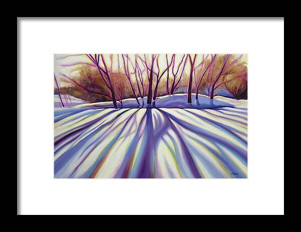 Winter Framed Print featuring the painting Winter Shadows Version II by Sheila Diemert