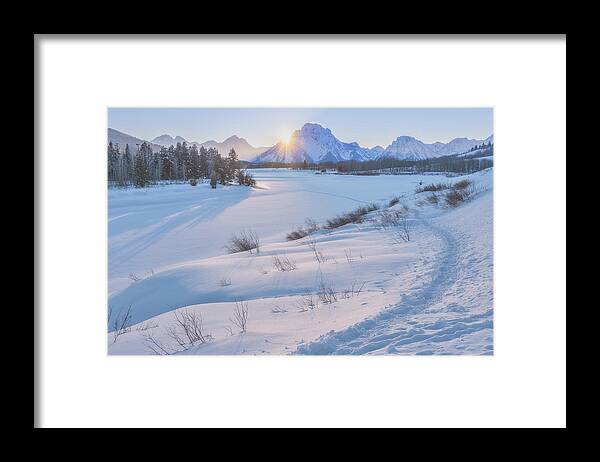 Tetons Framed Print featuring the photograph Winter Snowshoe Sunset by Darren White