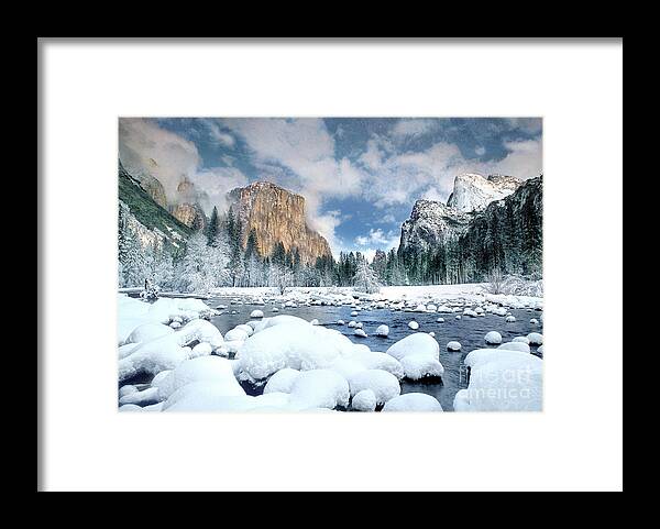 Dave Welling Framed Print featuring the photograph Winter Storm Yosemite National Park by Dave Welling