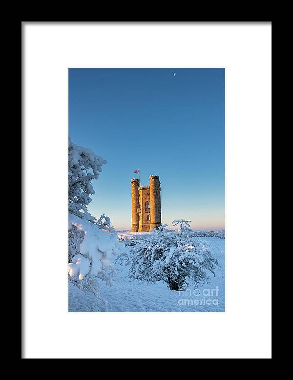 Broadway Tower Framed Print featuring the photograph Winter Sunrise over Broadway Tower by Tim Gainey