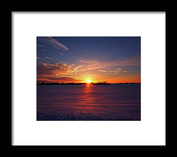 Winter Framed Print featuring the photograph Winter Sunset by Scott Olsen