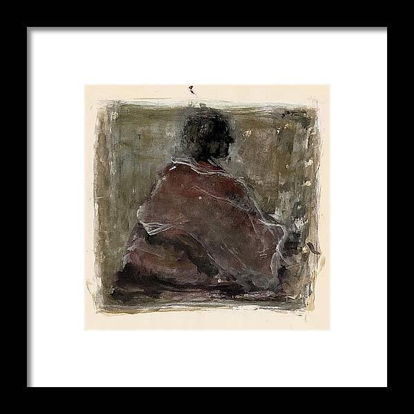 Native Framed Print featuring the painting Winter Thoughts by David Euler