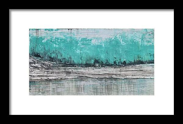 Abstract Framed Print featuring the painting Winter's Edge by Lisa Dionne