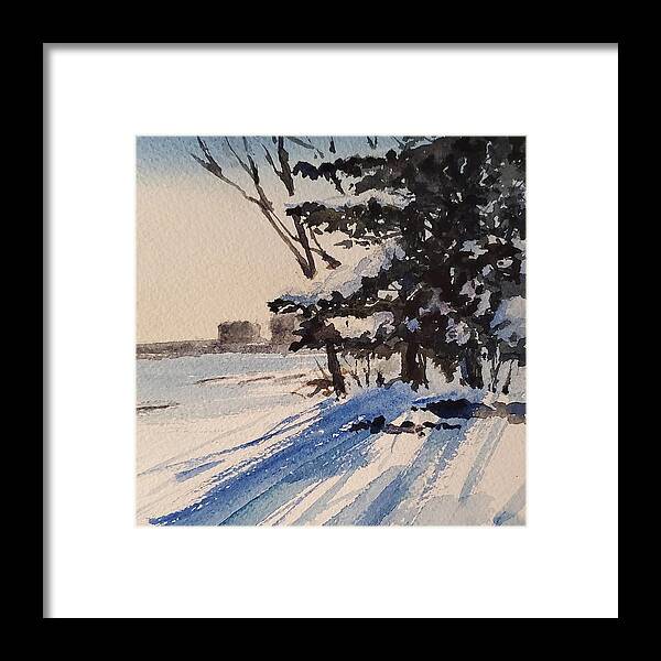 Landscape Framed Print featuring the painting Wintery Afternoon by Sheila Romard