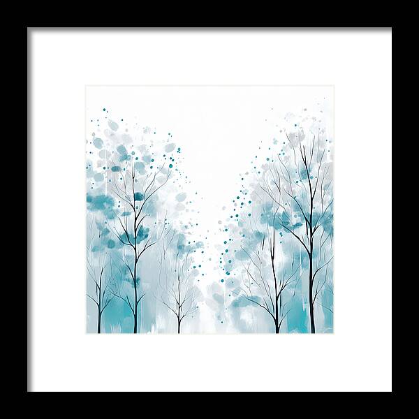 Light Blue Framed Print featuring the painting Wintry Frenzy by Lourry Legarde
