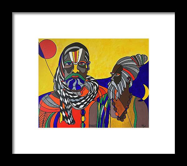 Cubism Framed Print featuring the painting Wise Men by Raji Musinipally