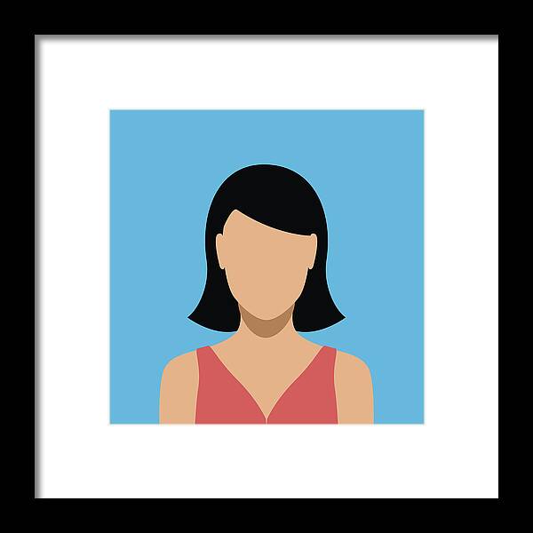 People Framed Print featuring the drawing Woman interface icon - VECTOR by GeorgeManga