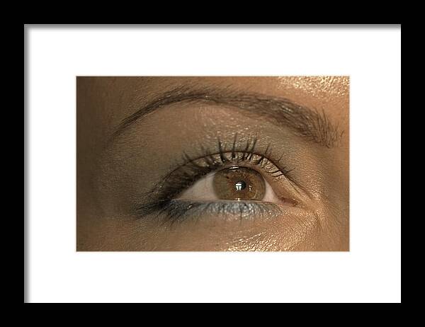Beautiful Woman Framed Print featuring the photograph Woman's eye, extreme close up by Wolfgang Ott