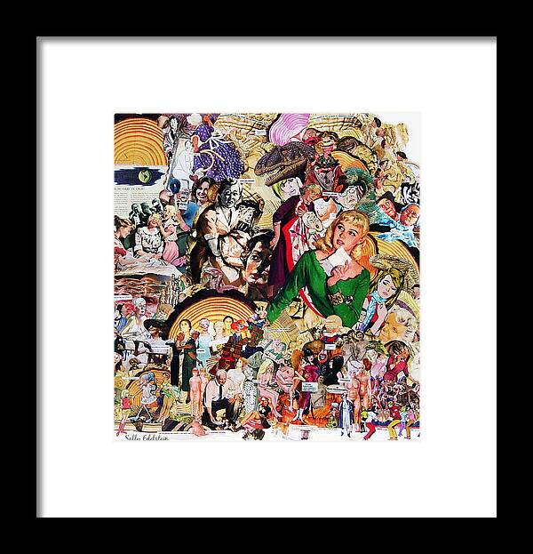 Collage Framed Print featuring the mixed media Women and Aging How Old is Old by Sally Edelstein