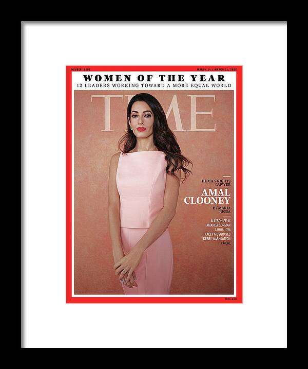 Time Women Of The Year Framed Print featuring the photograph Women of the Year - Amal Clooney by Photograph by Kristina Varaksina for TIME