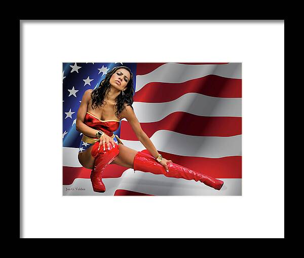 Wonder Framed Print featuring the photograph Wonder Woman Stripes by Jon Volden