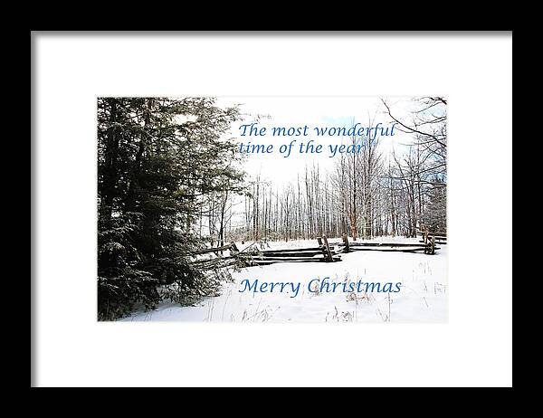 Winter Scene Framed Print featuring the photograph Wonderful Time Of Year Merry Christmas by Debbie Oppermann