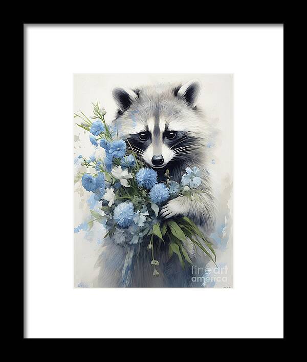 Raccoon Framed Print featuring the painting Wonderful Willa by Tina LeCour