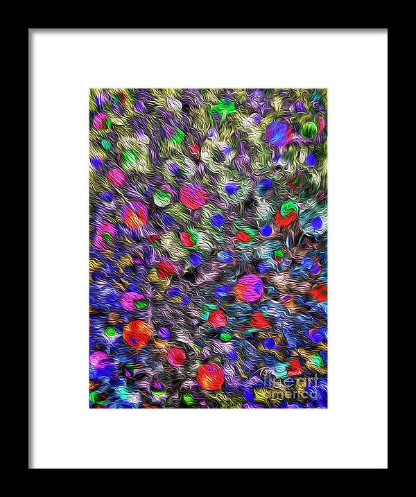Orbs Framed Print featuring the mixed media Wondering Orbs 1 by Toni Somes