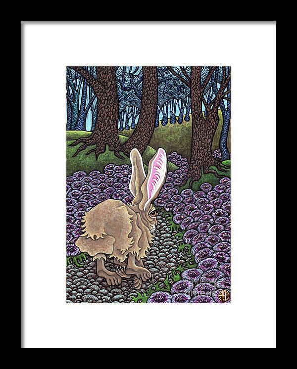 Hare Framed Print featuring the painting Woodland Path by Amy E Fraser