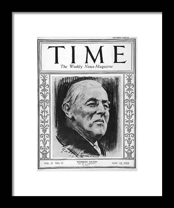 Politics Framed Print featuring the photograph Woodrow Wilson - 1923 by Gordon Stevenson
