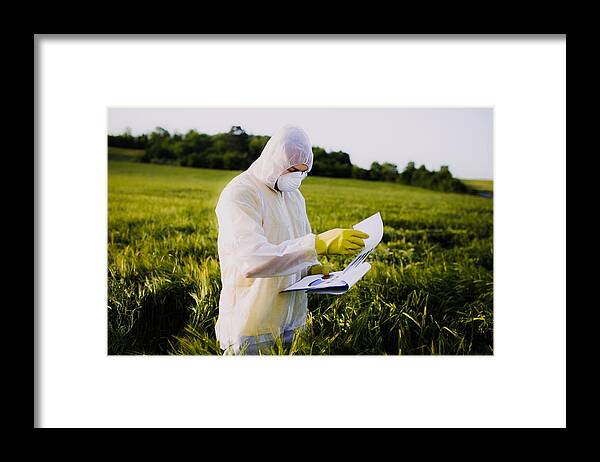 Expertise Framed Print featuring the photograph Worker for quality control in the field by Mladenbalinovac