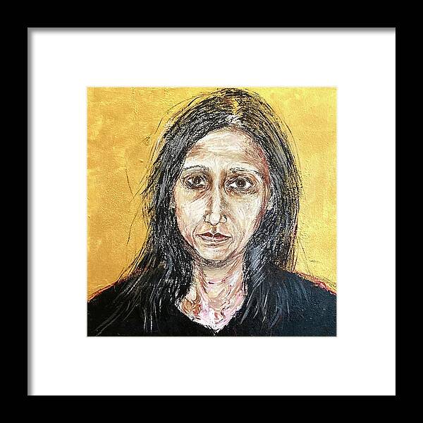 Portrait Framed Print featuring the painting Worried by David Euler