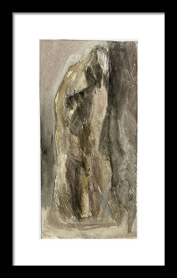 Pigment Framed Print featuring the painting Wrapped Figure by David Euler