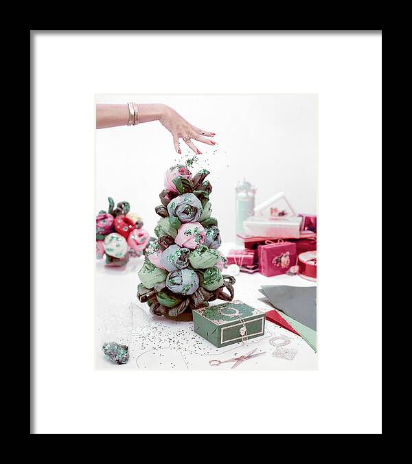 Holiday Framed Print featuring the photograph Wrapping Paper Christmas Tree by Frances McLaughlin-Gill