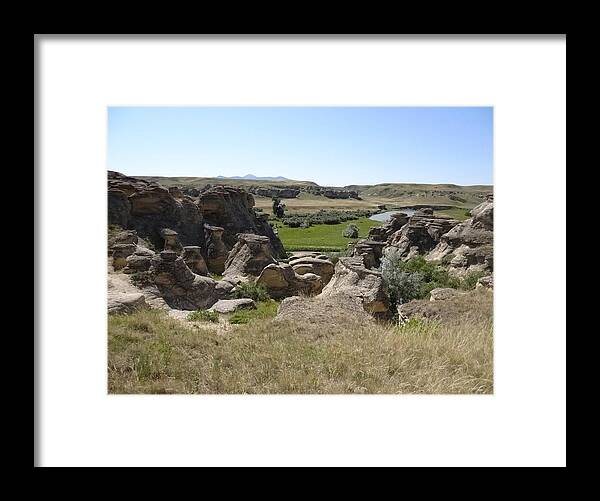 Writing On Stone Framed Print featuring the photograph Writing on Stone 4 by Lisa Mutch