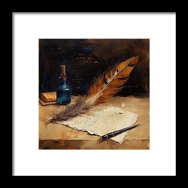 Writers Framed Print featuring the photograph Written Past- Writers Paintings by Lourry Legarde