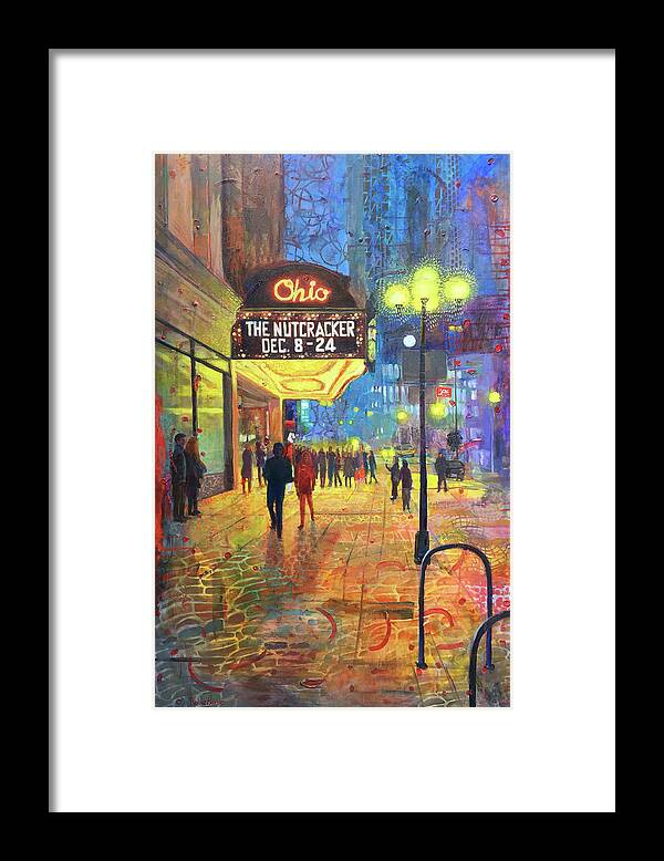 Ballet Framed Print featuring the painting Xmas Time at the Ohio Theater by Robie Benve