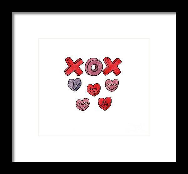 Valentine's Day Framed Print featuring the mixed media Xoxo by Lisa Neuman
