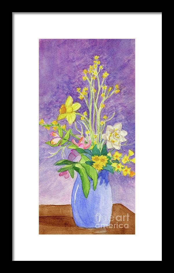 Flower Framed Print featuring the painting Yard Flowers by Anne Marie Brown