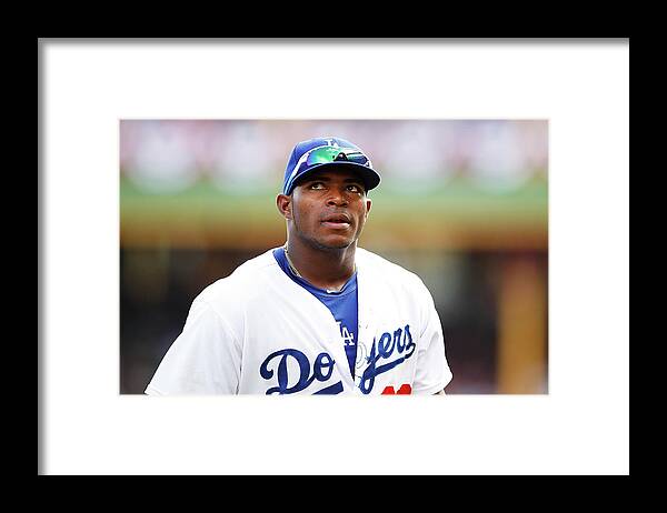 Looking Framed Print featuring the photograph Yasiel Puig by Brendon Thorne