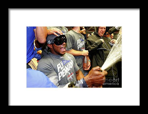 Championship Framed Print featuring the photograph Yasiel Puig by Jamie Squire