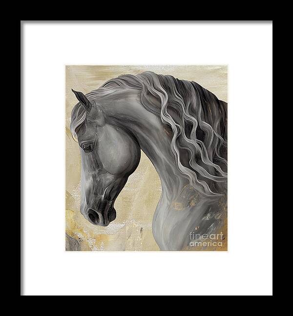 Horse Painting Framed Print featuring the painting Checkmate I by Mindy Sommers