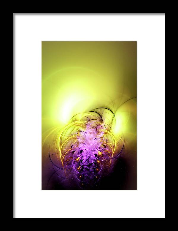 Framed Print featuring the digital art Yellow Backlight by Jo Voss