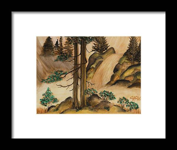 Art Of The Gypsy Framed Print featuring the painting Huangse Qiutian Yellow Fall by The GYPSY and Mad Hatter