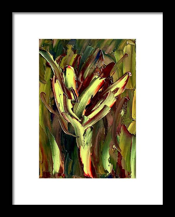 Yellow Framed Print featuring the painting Yellow Flower 2 by Teresa Moerer