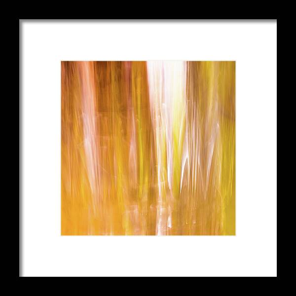Abstract Framed Print featuring the photograph Yellow lights and shades - abstract pattern in motion, imc photo by Cristina Stefan