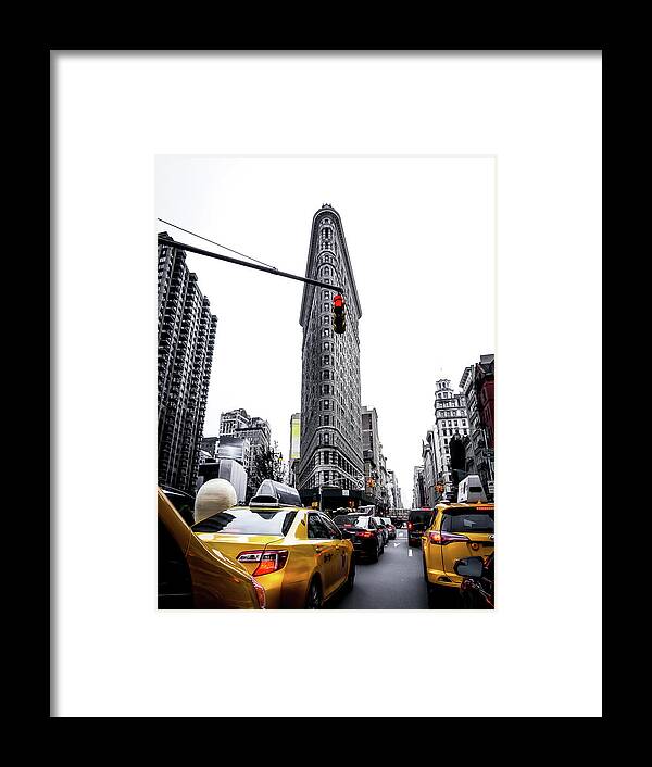 Yellow Framed Print featuring the photograph Yellow Taxis in New York City by Nicklas Gustafsson