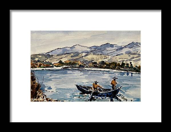 Yellowstone River Framed Print featuring the painting Yellowstone Drift by Les Herman