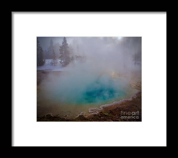 Turquoise Framed Print featuring the photograph Yellowstone National Park Turquoise Pool by L Bosco