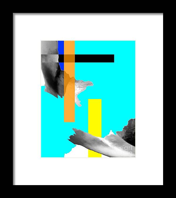 Abstract Art Framed Print featuring the digital art Yes is sitting in a park by Jeremiah Ray