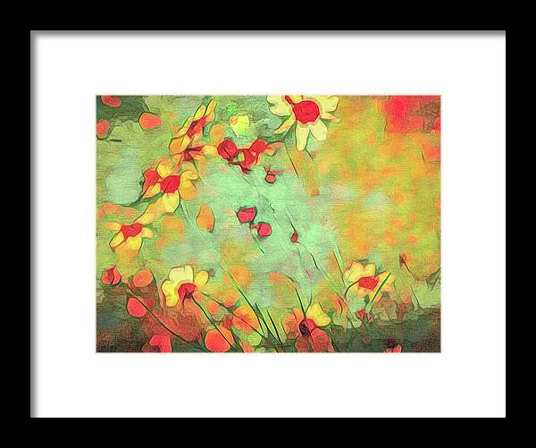 Flower Impressions Framed Print featuring the digital art Yesterdays Bloom by Kevin Lane