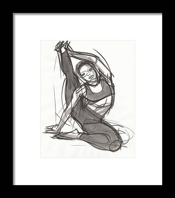 Yoga Framed Print featuring the painting Yoga study Tasha 20-1 by Judith Kunzle