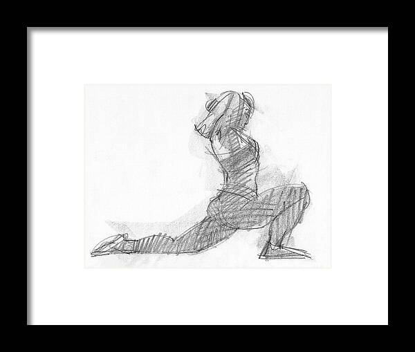 Yoga Framed Print featuring the drawing Yoga study Yin 11 by Judith Kunzle