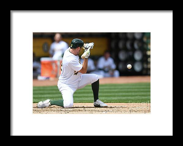 Second Inning Framed Print featuring the photograph Yonder Alonso and Adam Rosales by Thearon W. Henderson