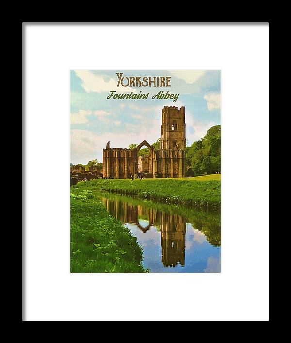 Yorkshire Framed Print featuring the digital art Yorkshire Fountains Abbey by Long Shot