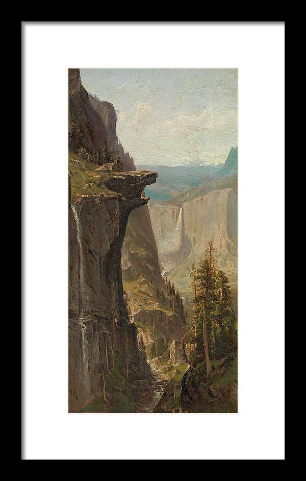 California Landscapes Framed Print featuring the painting Yosemite Falls, from Glacier Point 1879 by William Keith