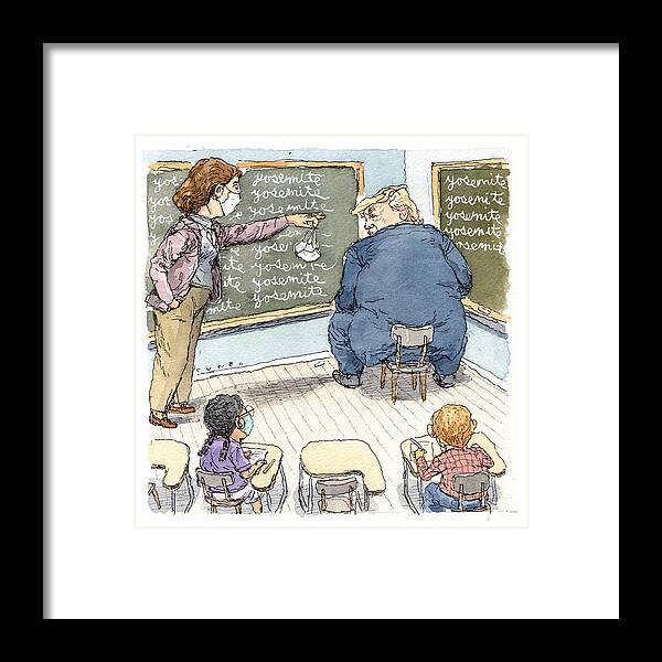 Captionless Framed Print featuring the drawing Yosemite by John Cuneo