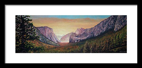 Mountains Framed Print featuring the painting Yosemite Valley Morning by Douglas Castleman