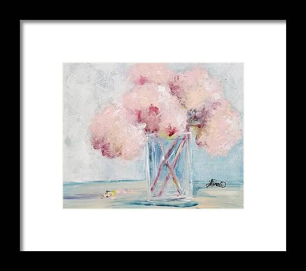 Hydrangea Framed Print featuring the painting You Make Me Blush by Terri Einer